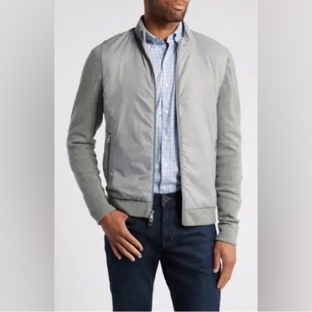 Peter Millar Crown Crafted Holdridge Hybrid Zip Jacket Gale Gray Size L